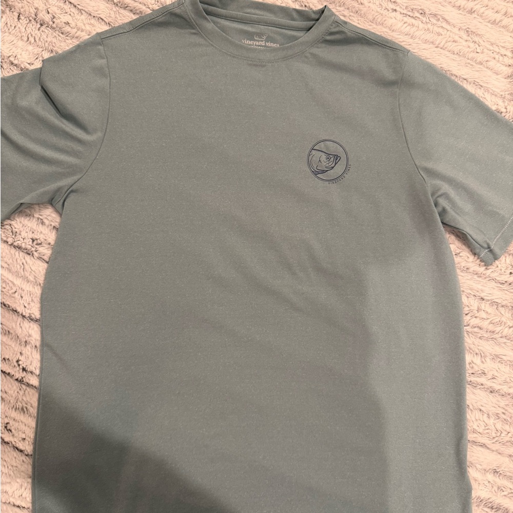 Vineyard Vines Short Sleeve Tee in Sage Green with Fish Logo